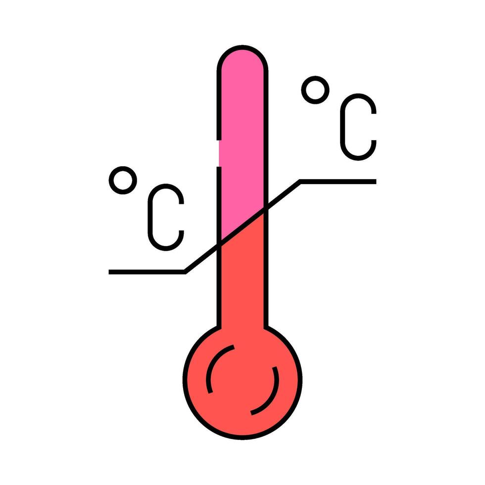 temperature sensitive product label warning icon color illustration vector