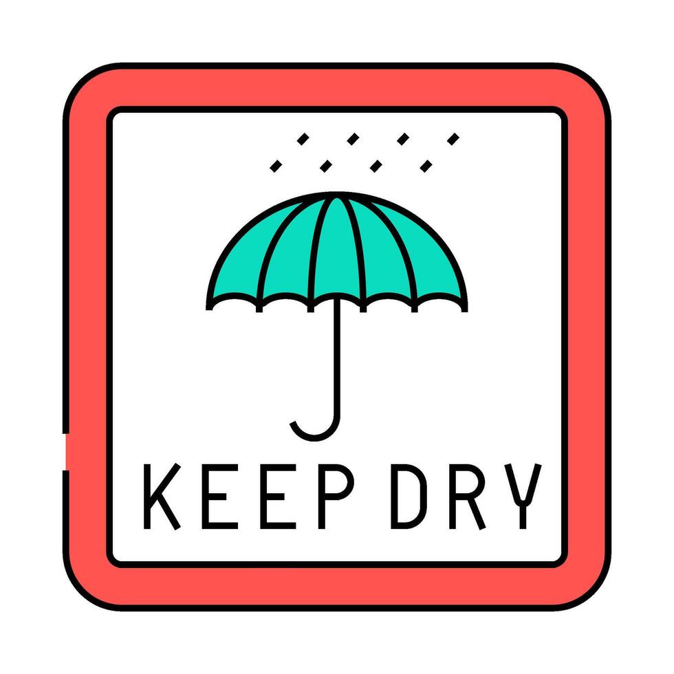 keep dry product label warning icon color illustration vector