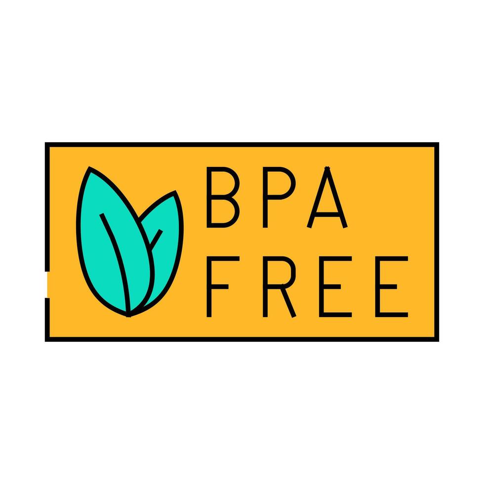 bpa free product label warning icon color illustration vector