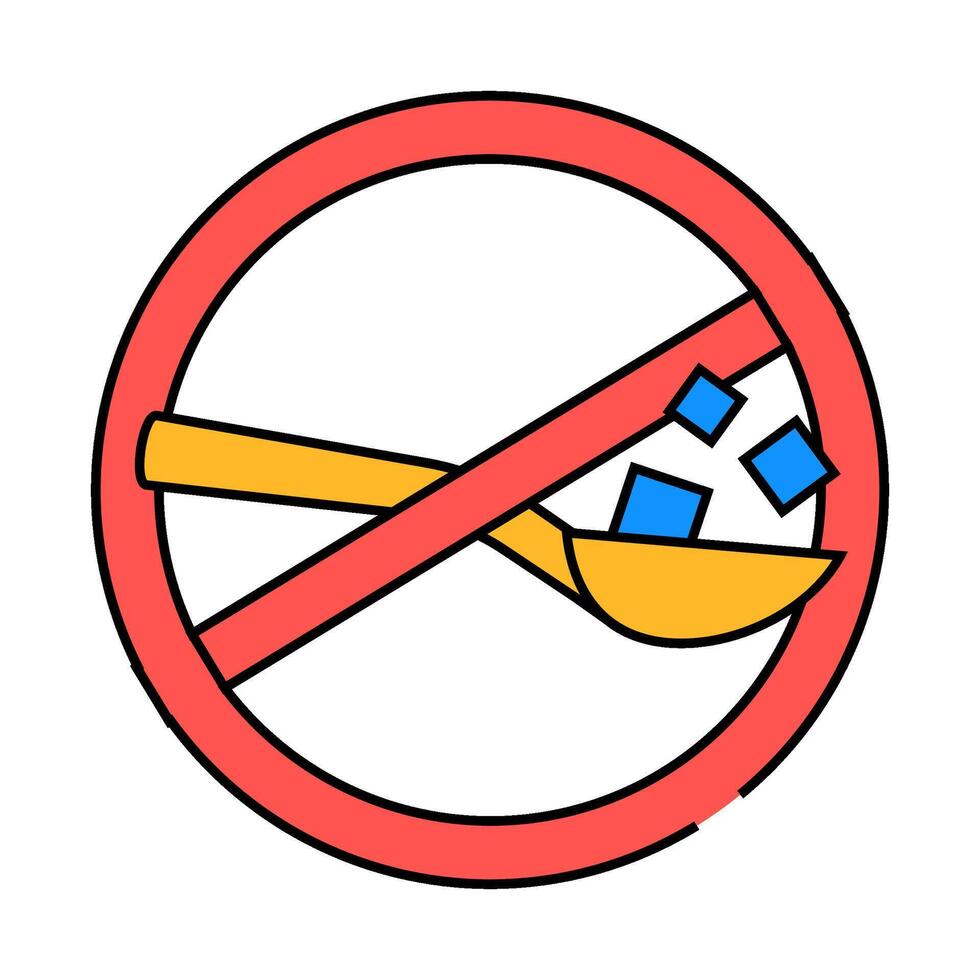 sugar free product label warning icon color illustration vector