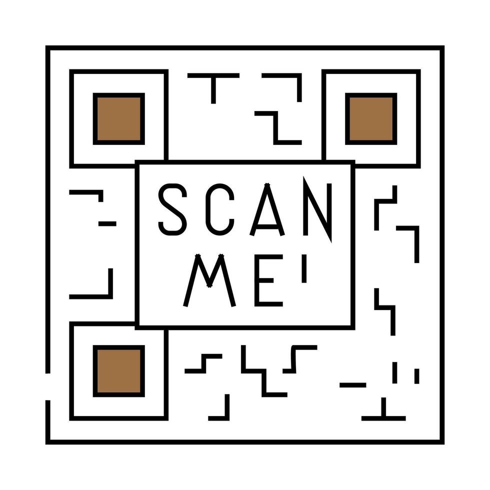 scan me product label caution icon color illustration vector
