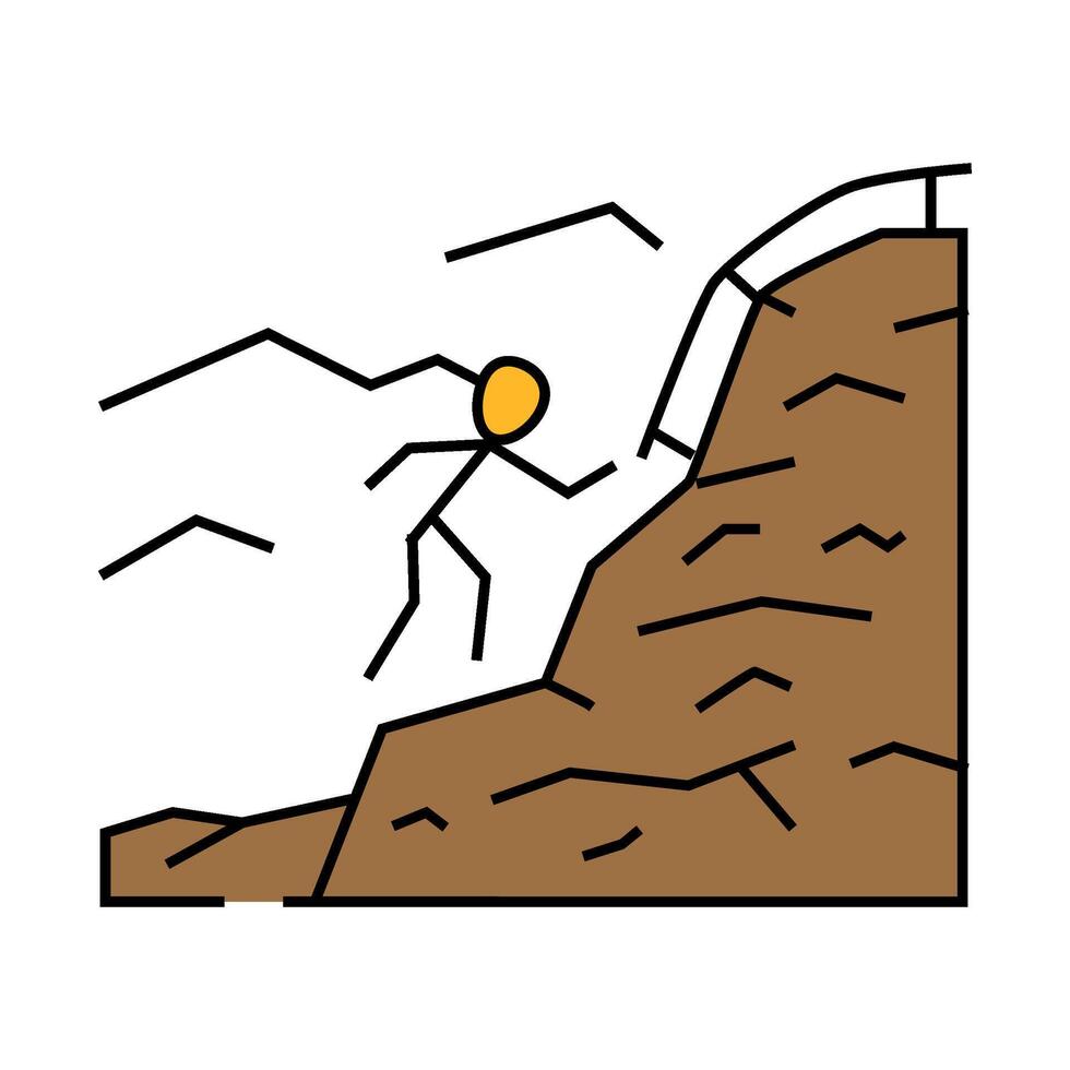 climbing mountain progress icon color illustration vector