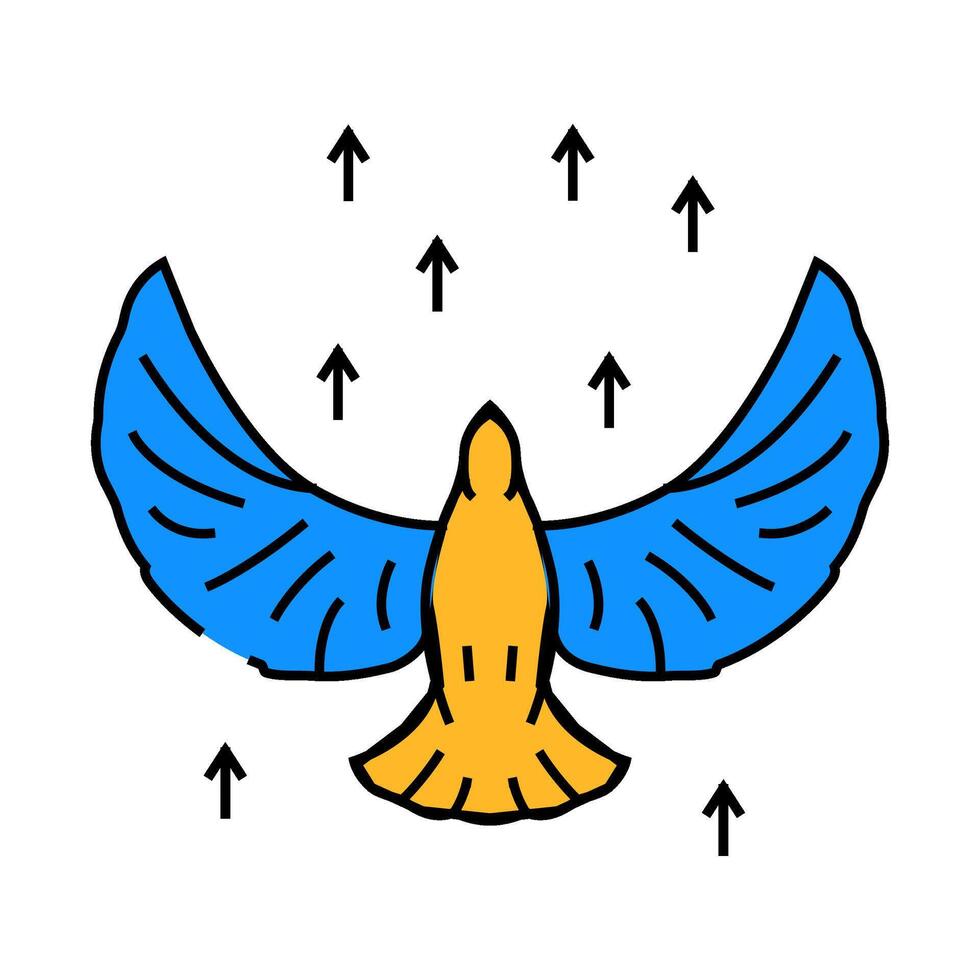 flying bird progress icon color illustration vector
