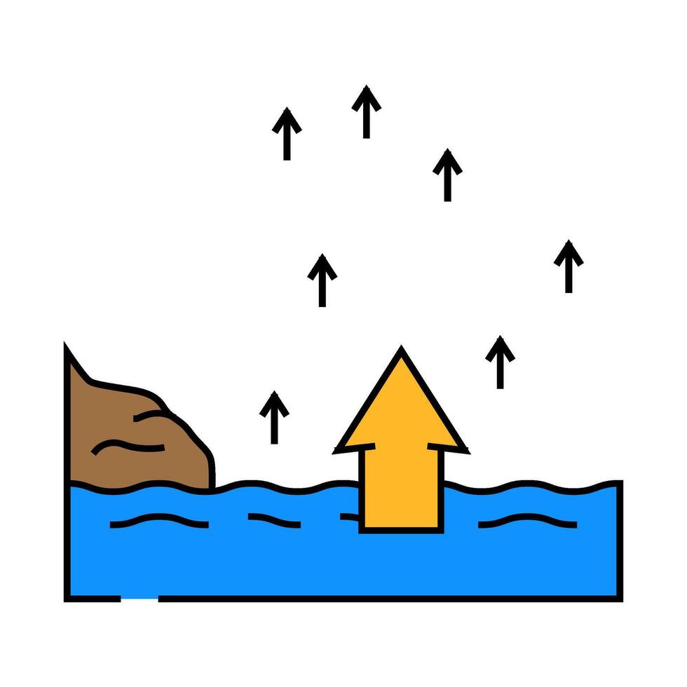 rising tide progress icon color illustration vector