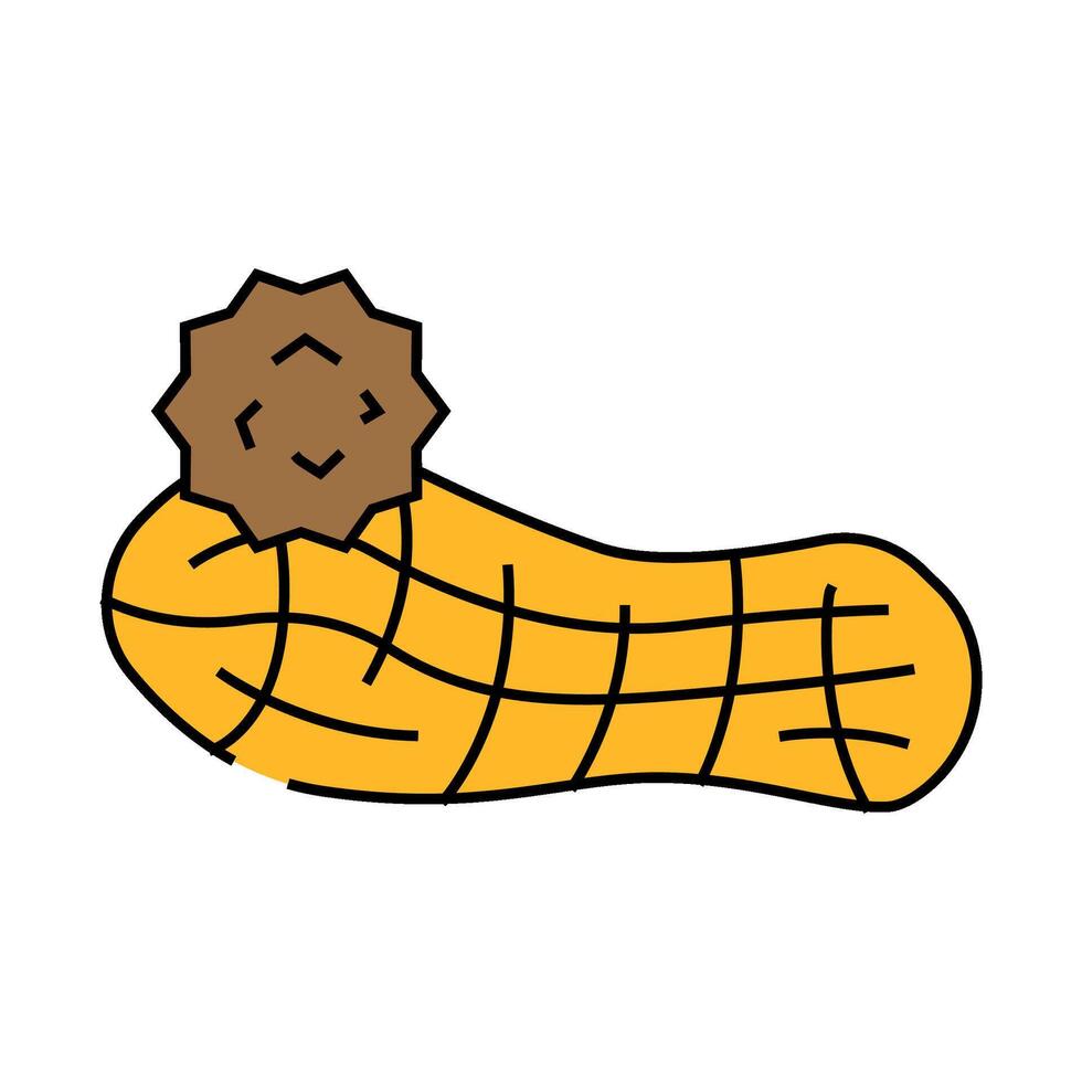 peanuts allergen free product food icon color illustration vector
