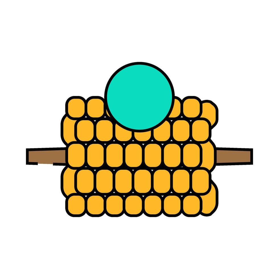 corn allergen free product food icon color illustration vector