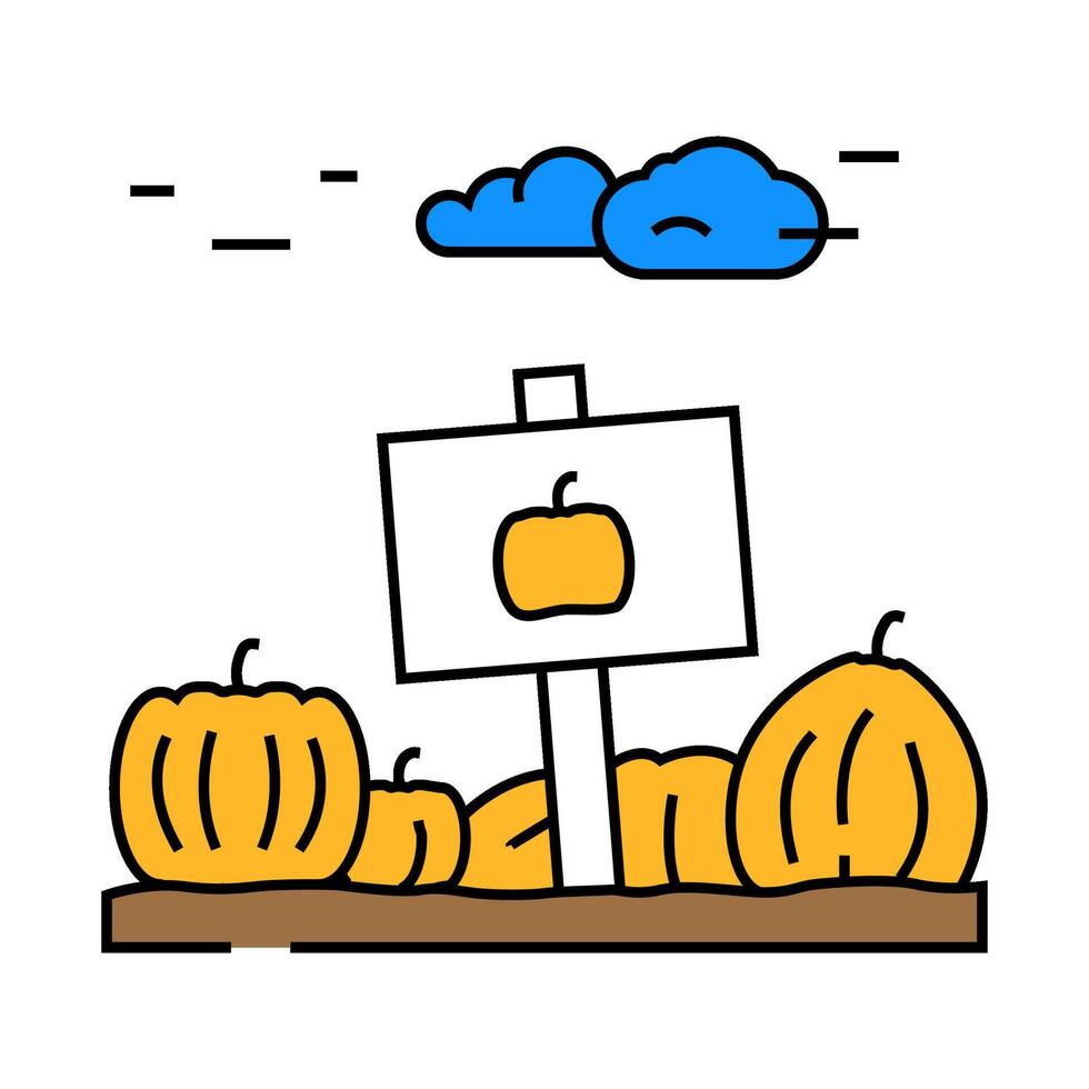 pumpkin patch autumn icon color illustration vector