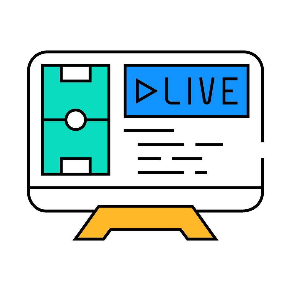 watching soccer live autumn icon color illustration vector