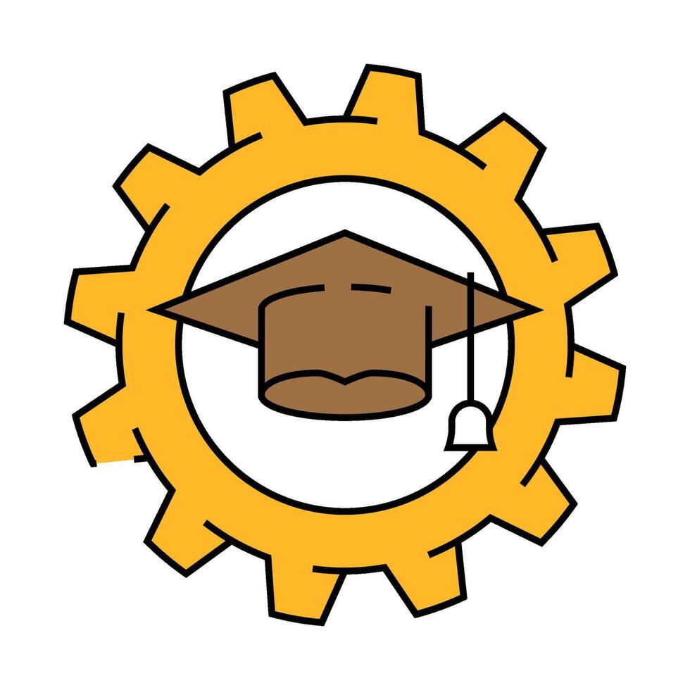 knowledge management business process icon color illustration vector