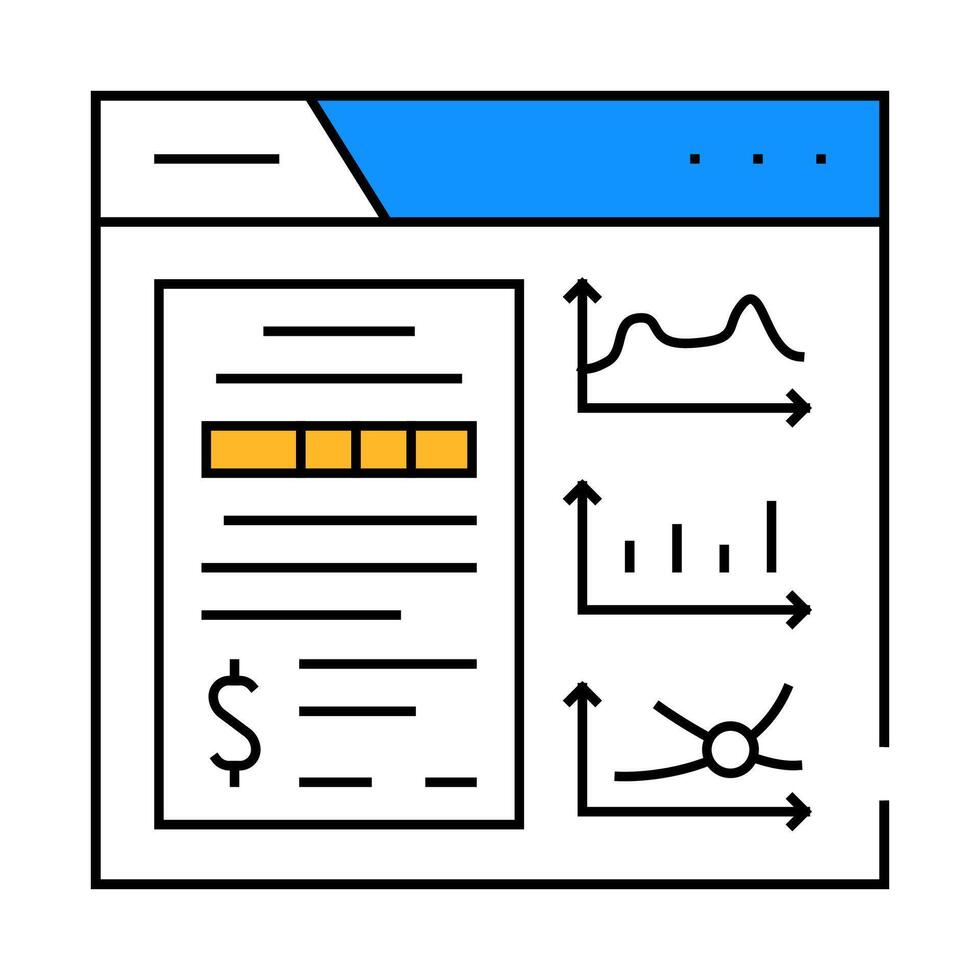 business intelligence process icon color illustration vector