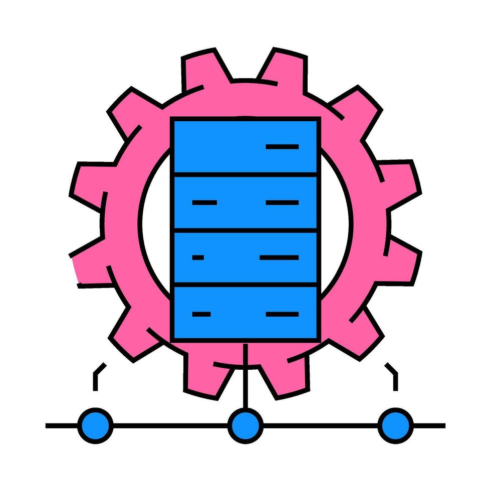 it infrastructure management business process icon color illustration vector