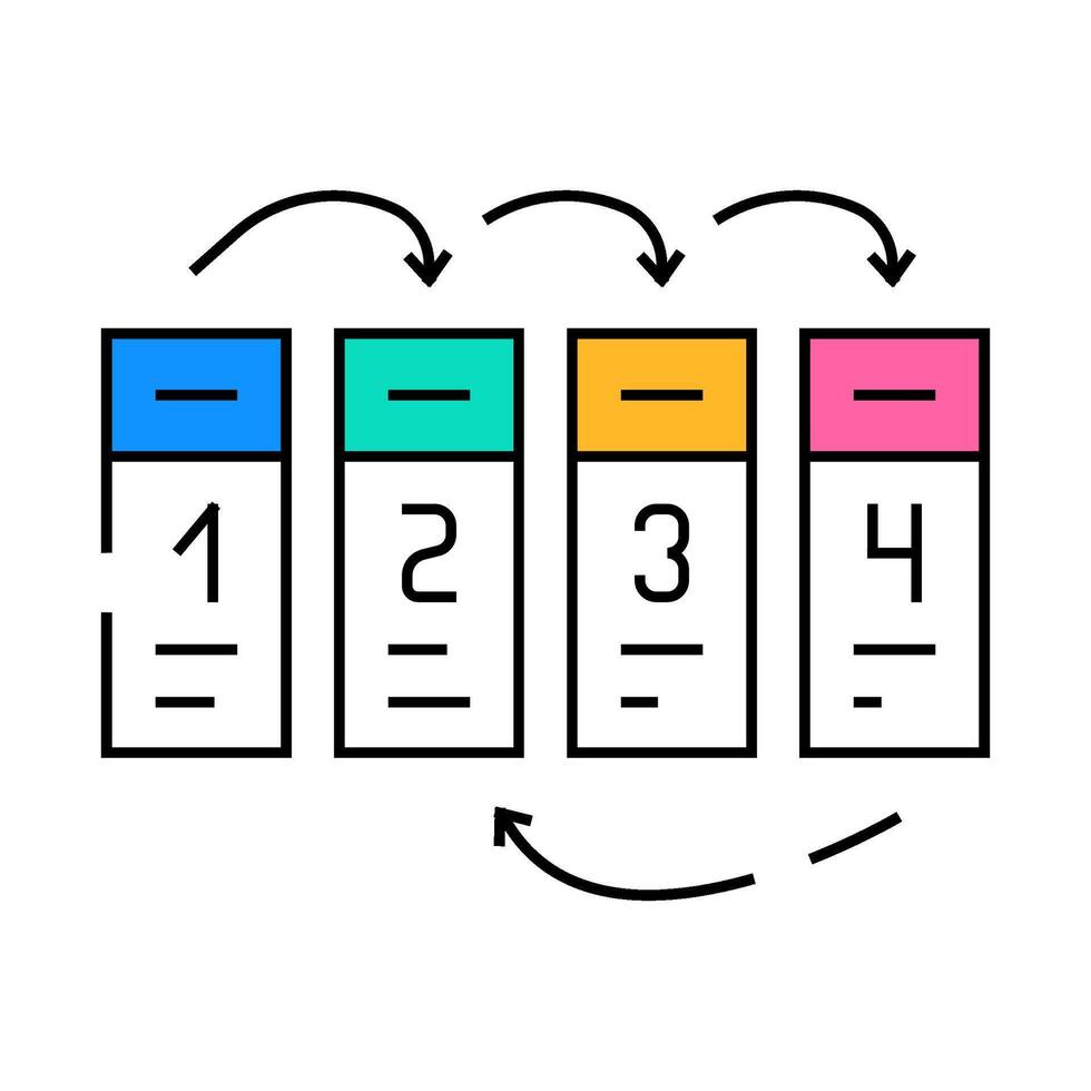 succession planning business process icon color illustration vector