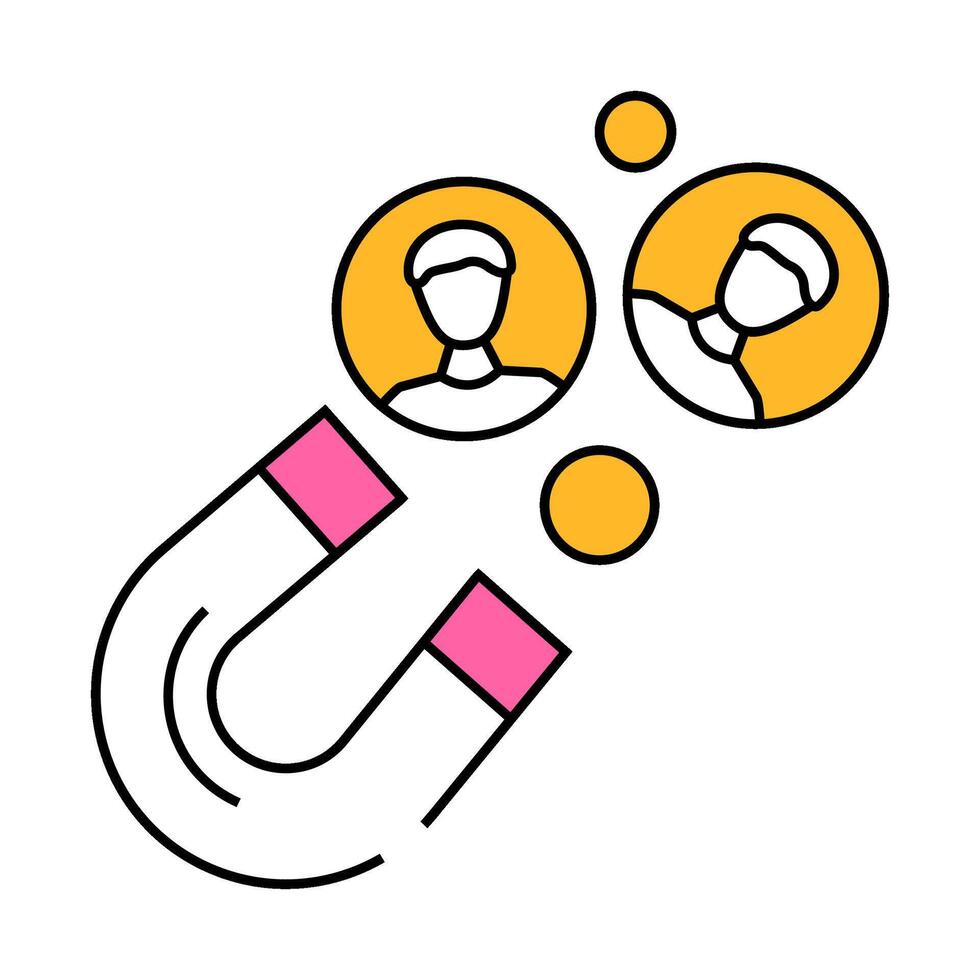 lead generation business process icon color illustration vector