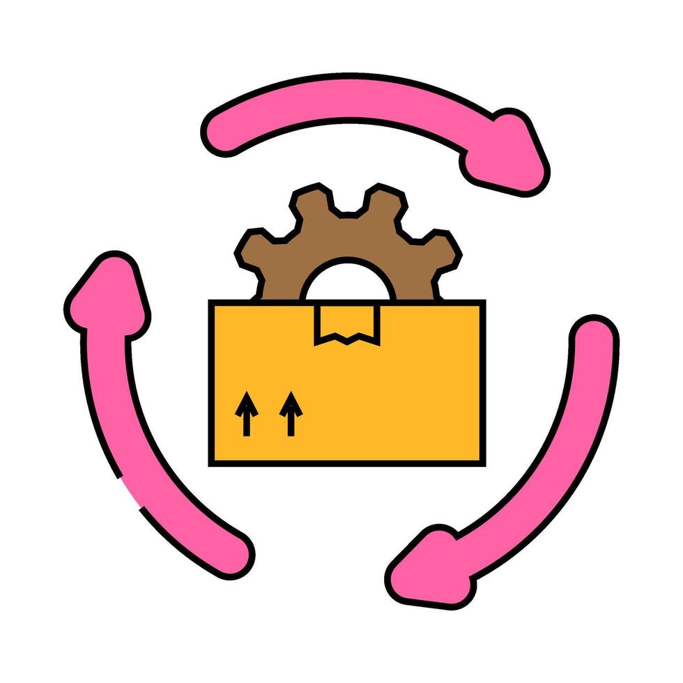 inventory management business process icon color illustration vector