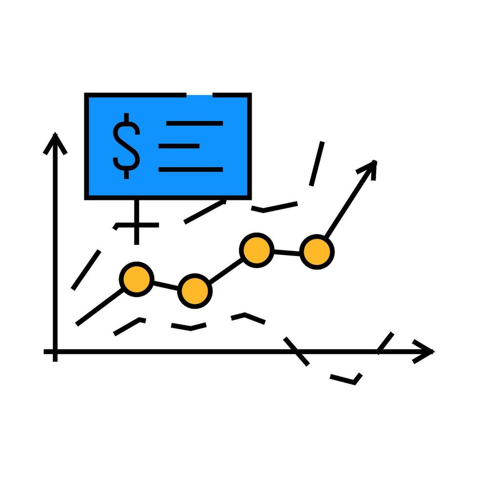 sales forecasting business process icon color illustration vector