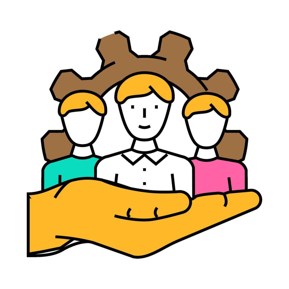 vendor management business process icon color illustration vector