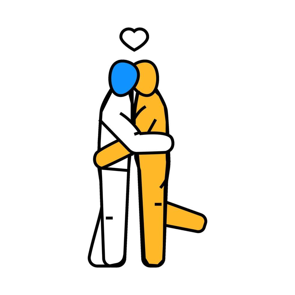 gay lgbt couple love icon color illustration vector