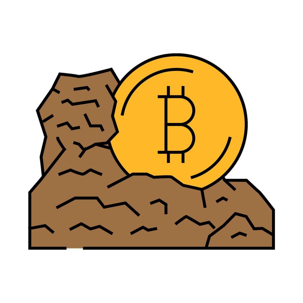 cryptocurrency mining icon color illustration vector