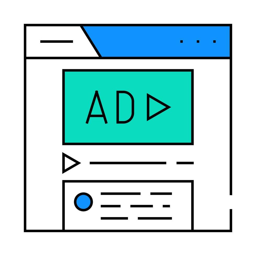 sponsored content icon color illustration vector