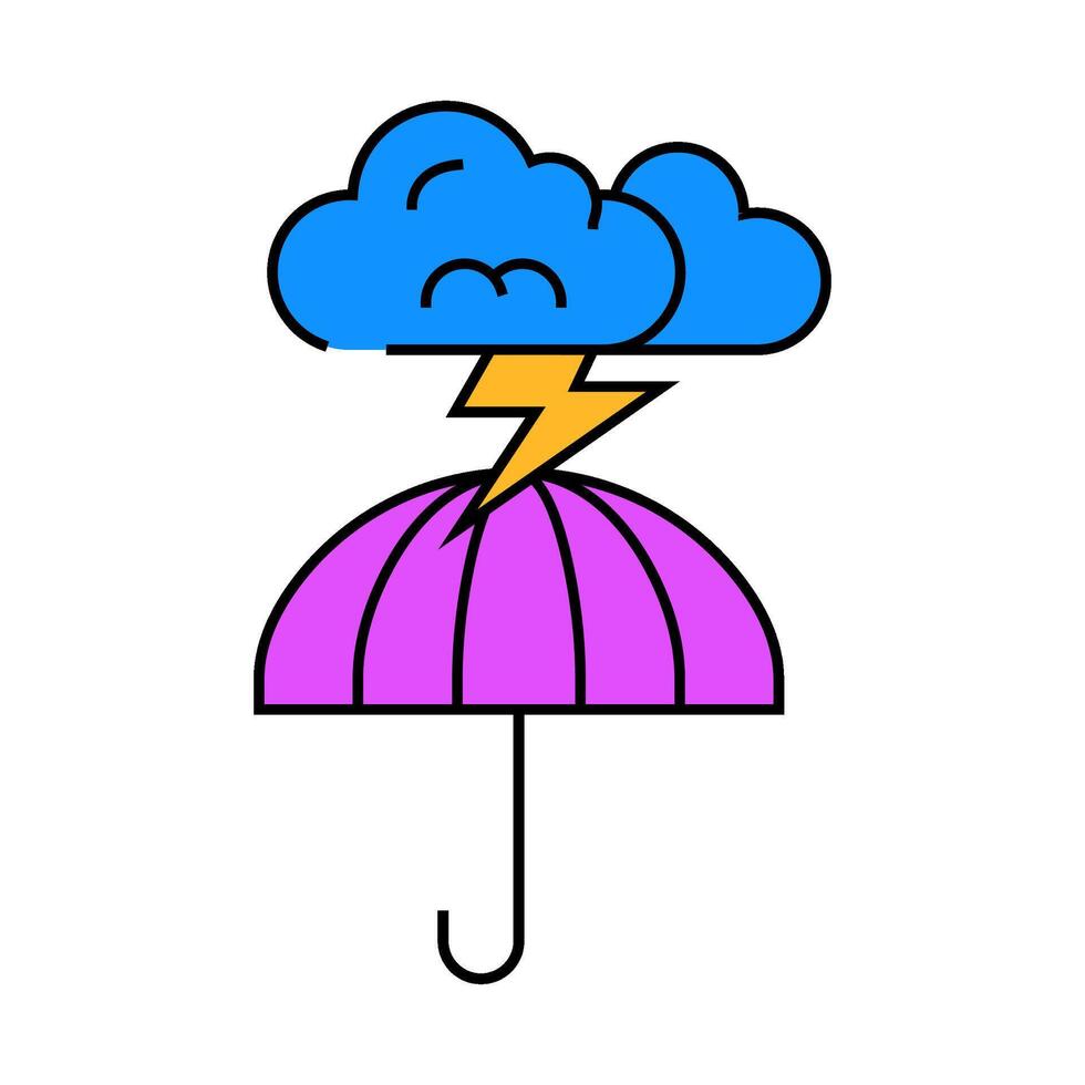 storm resistant label product caution icon color illustration vector