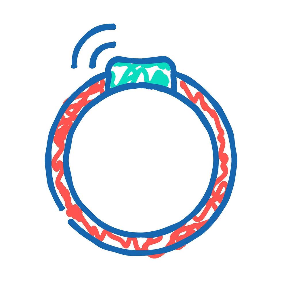 collar with gps tracker icon doodle illustration vector