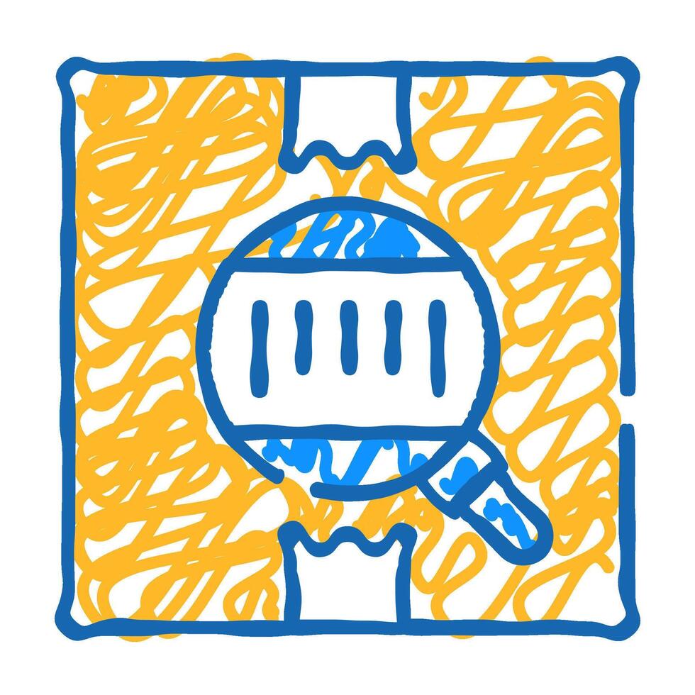 bar code on box icon doodle illustration vector