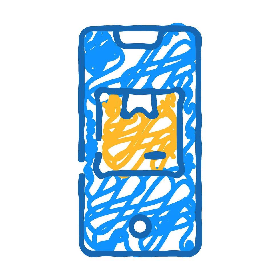 phone app for tracking delivery icon doodle illustration vector