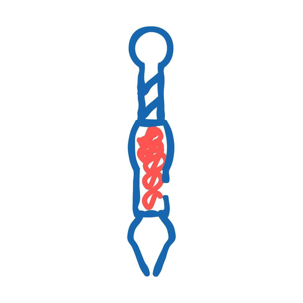 cord for play game with cat icon doodle illustration vector