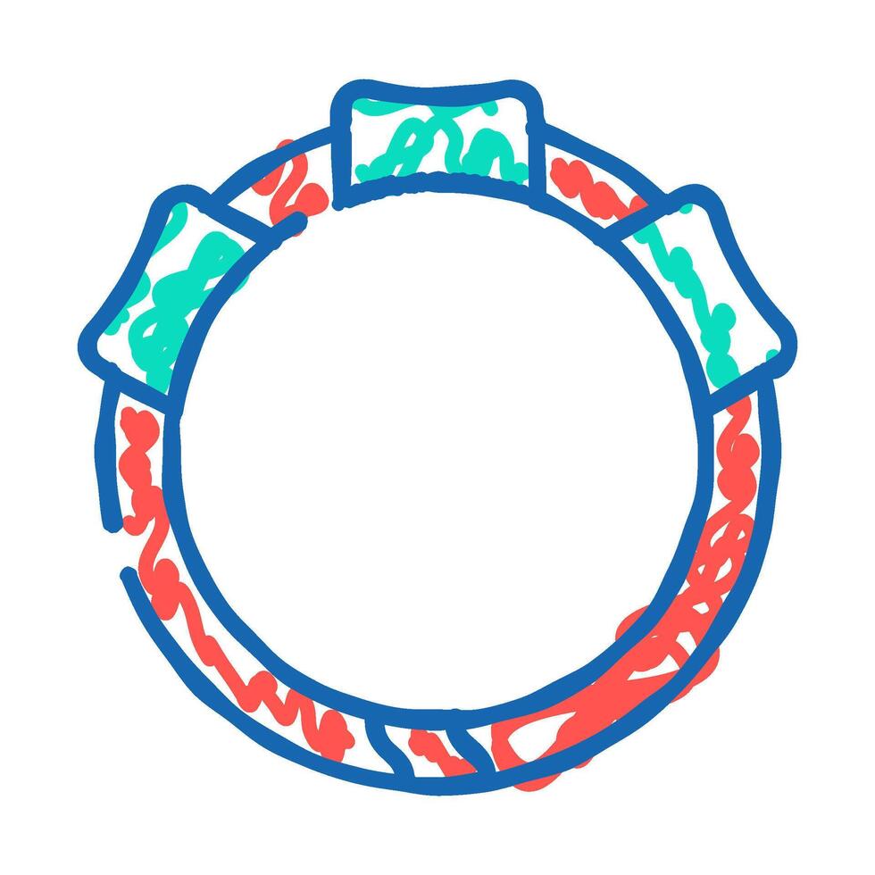 collar with gps tracker for cat icon doodle illustration vector