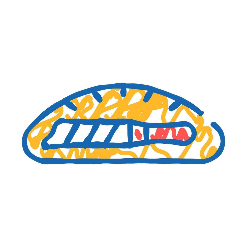 knife in bread icon doodle illustration vector