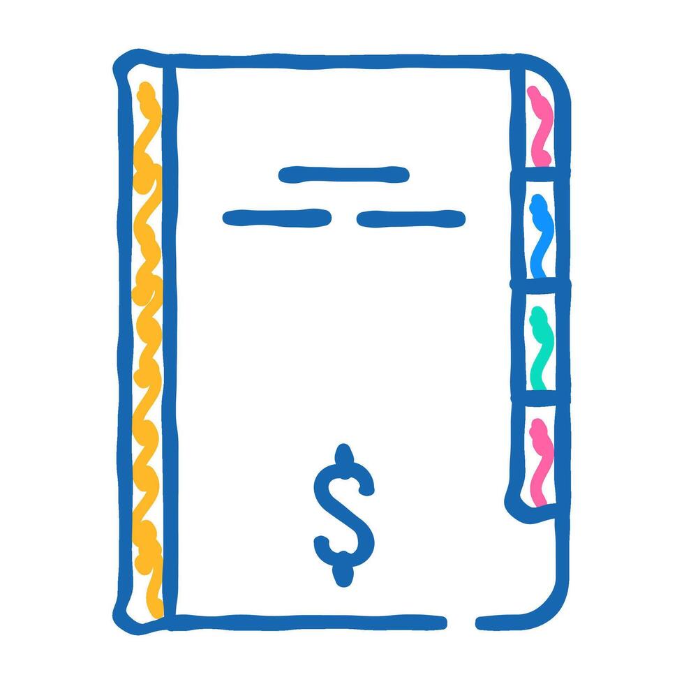 financial report icon doodle illustration vector