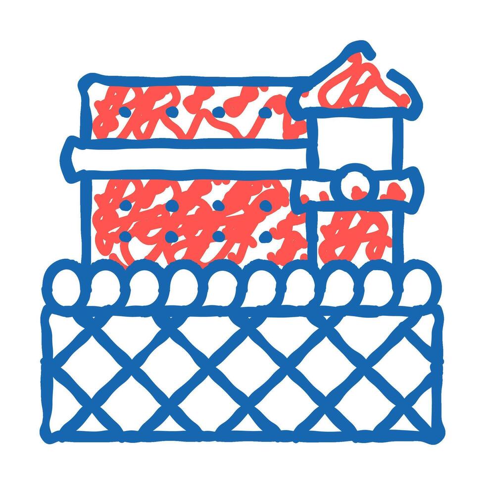 prison building icon doodle illustration vector