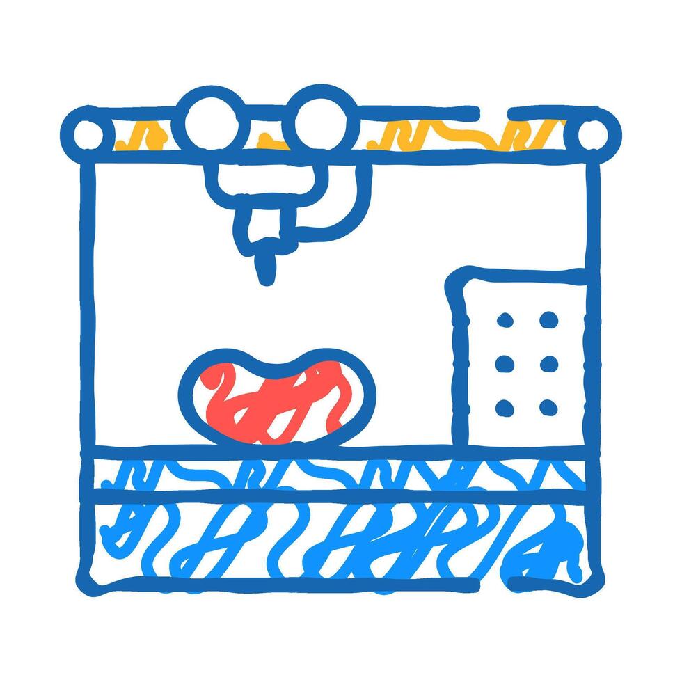 bioengineering printing organs on printer icon doodle illustration vector