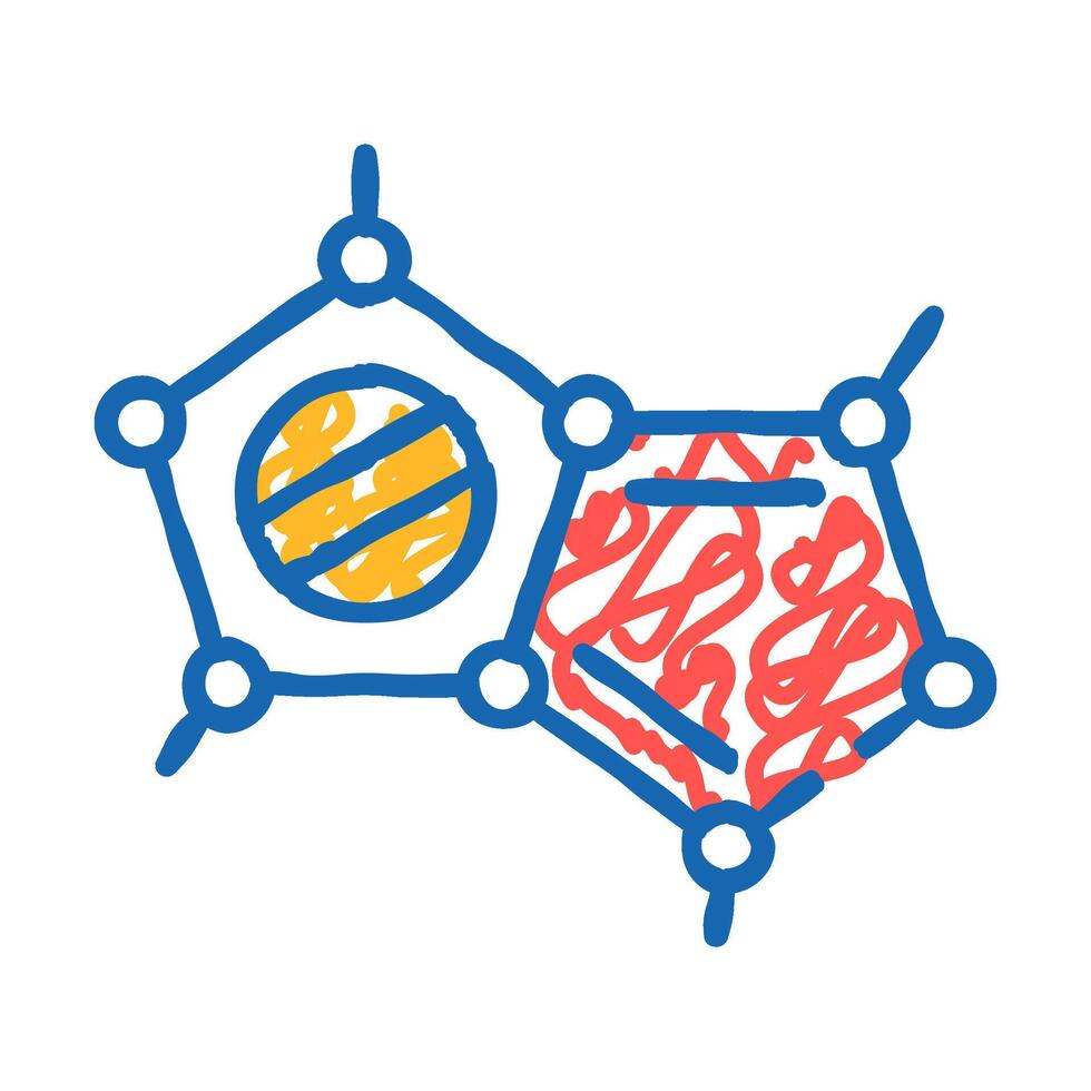 molecular structure icon doodle illustration vector