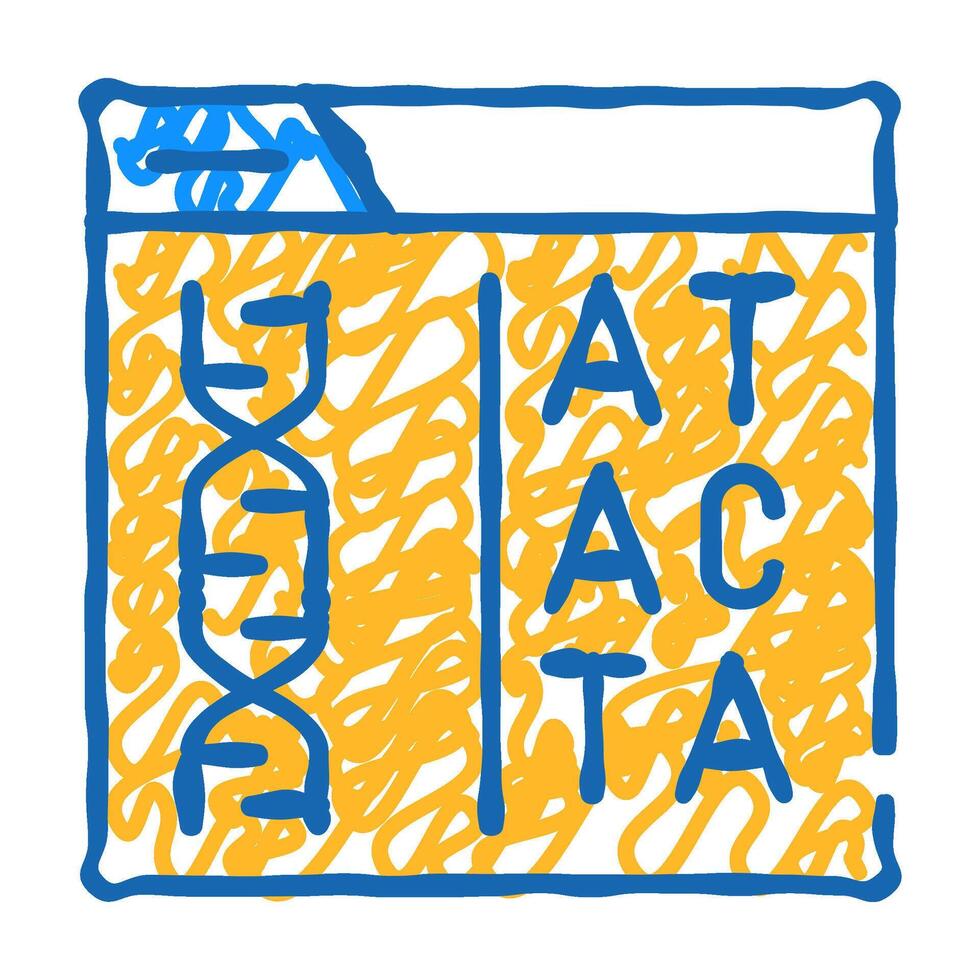 decoding dna code icon doodle illustration vector
