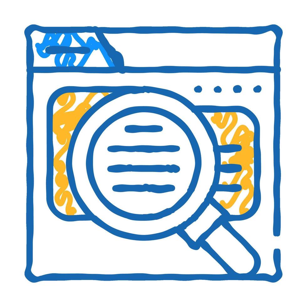 review research icon doodle illustration vector
