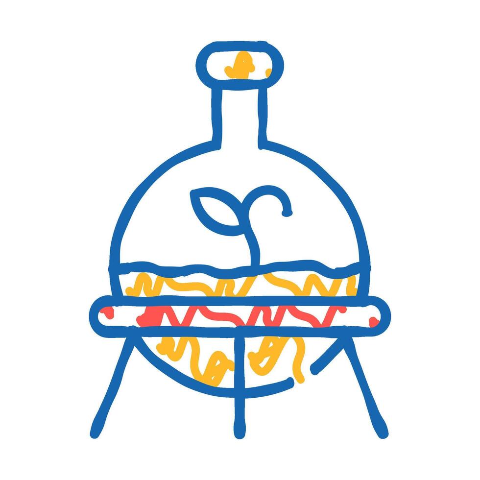laboratory growth plant in flask icon doodle illustration vector