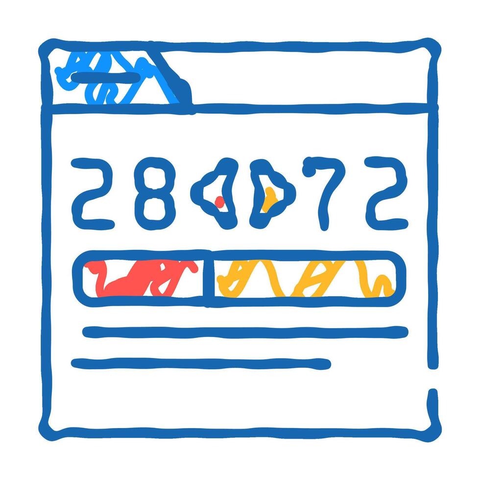 review statistic scale icon doodle illustration vector