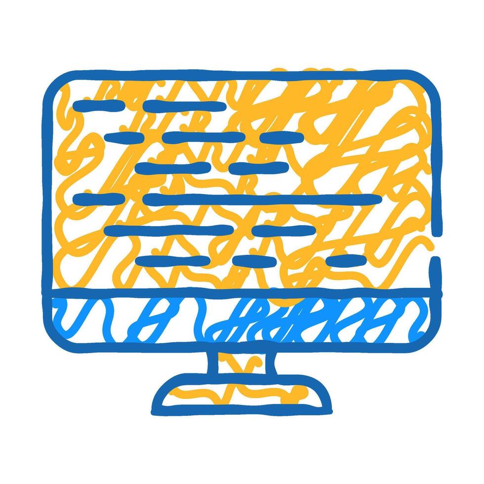 coding on computer screen icon doodle illustration vector