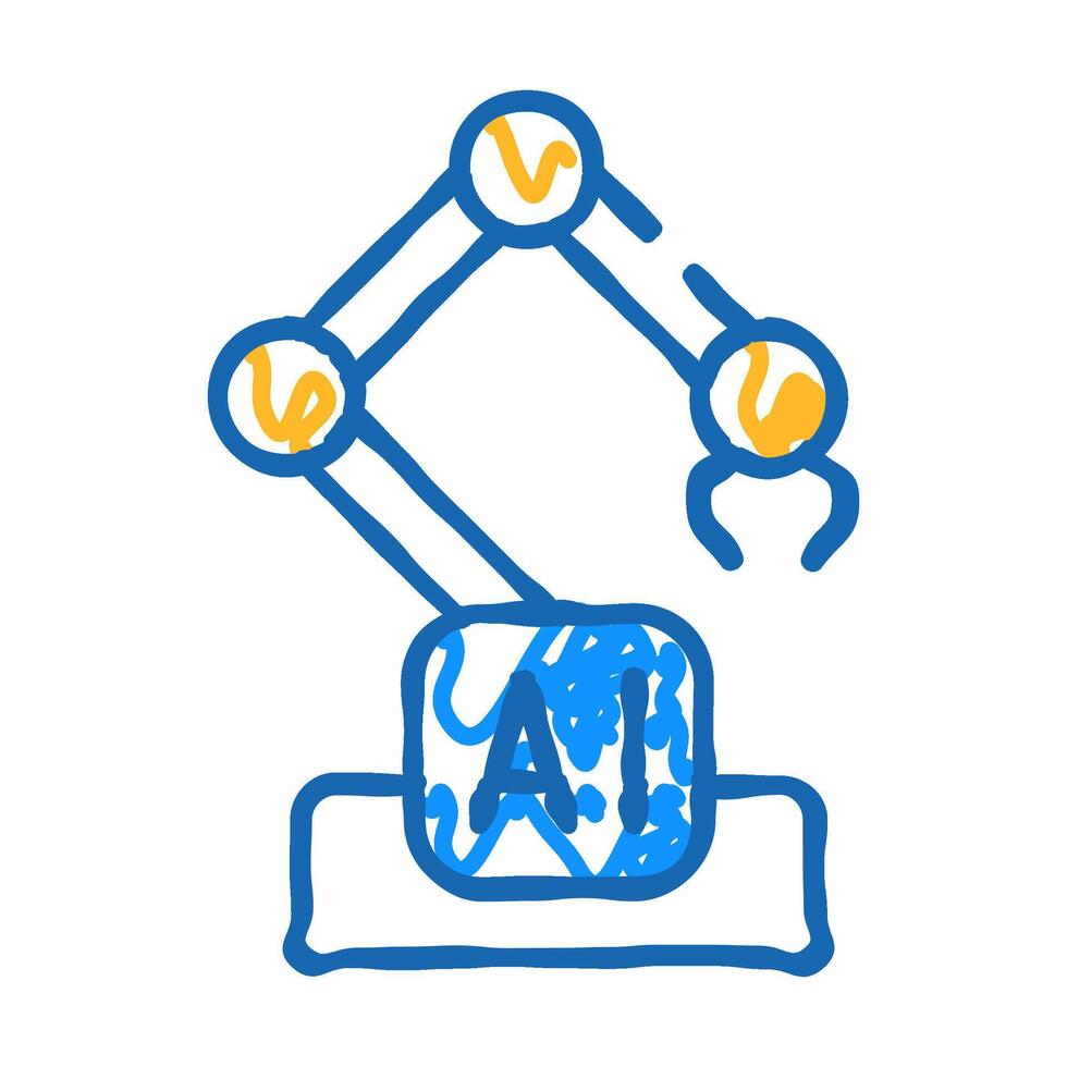 robotic arm ai icon doodle illustration vector