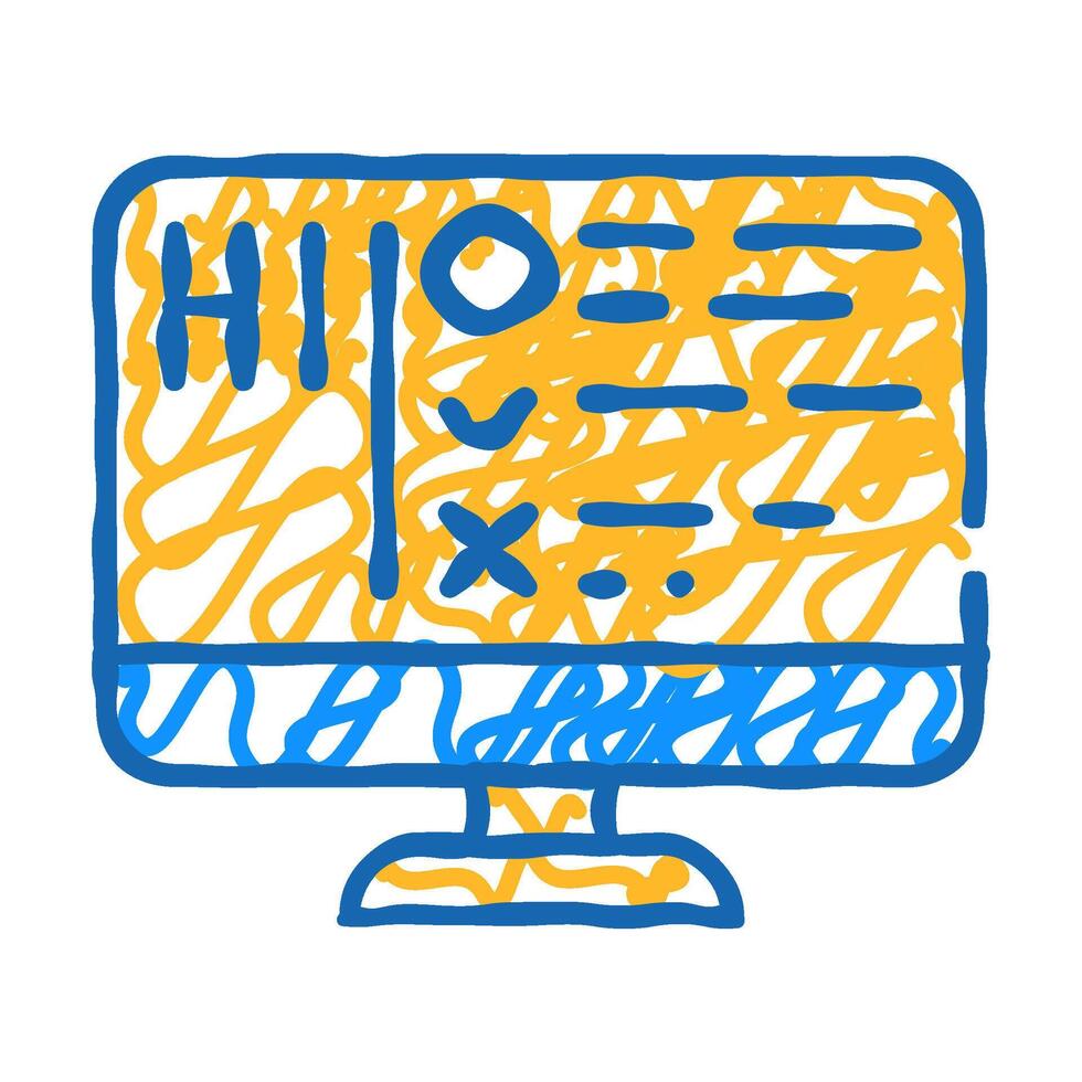 turing test icon doodle illustration vector