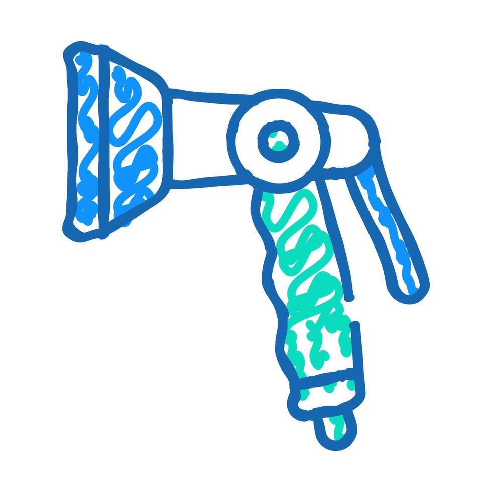 pistol spray watering icon doodle illustration vector