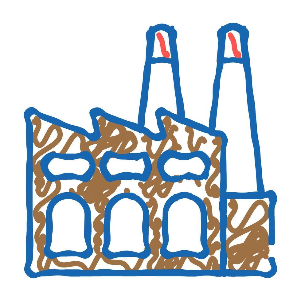 factory environmental pollution icon doodle illustration vector