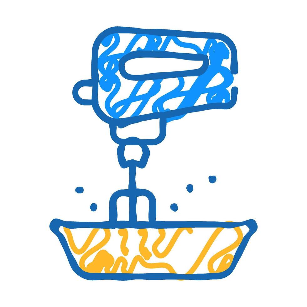 mixer kitchen tool icon doodle illustration vector