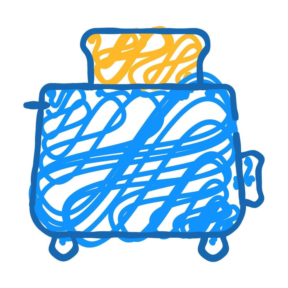 toaster fry bread icon doodle illustration vector