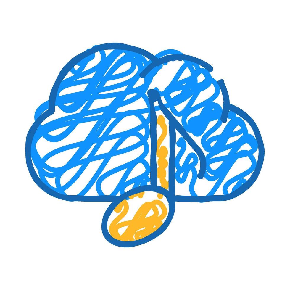 music cloud storage icon doodle illustration vector