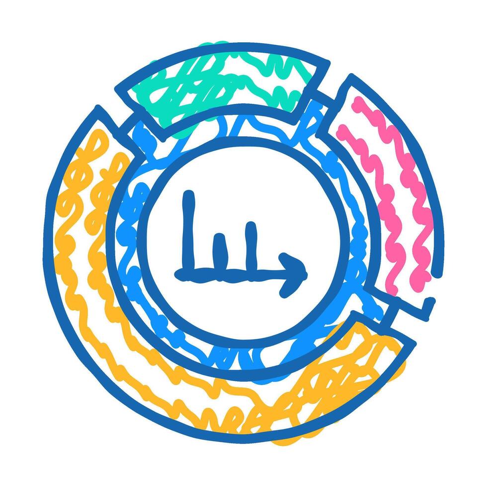pie chart icon doodle illustration vector