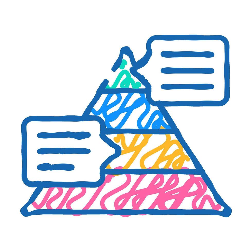 pyramided data analysis icon doodle illustration vector