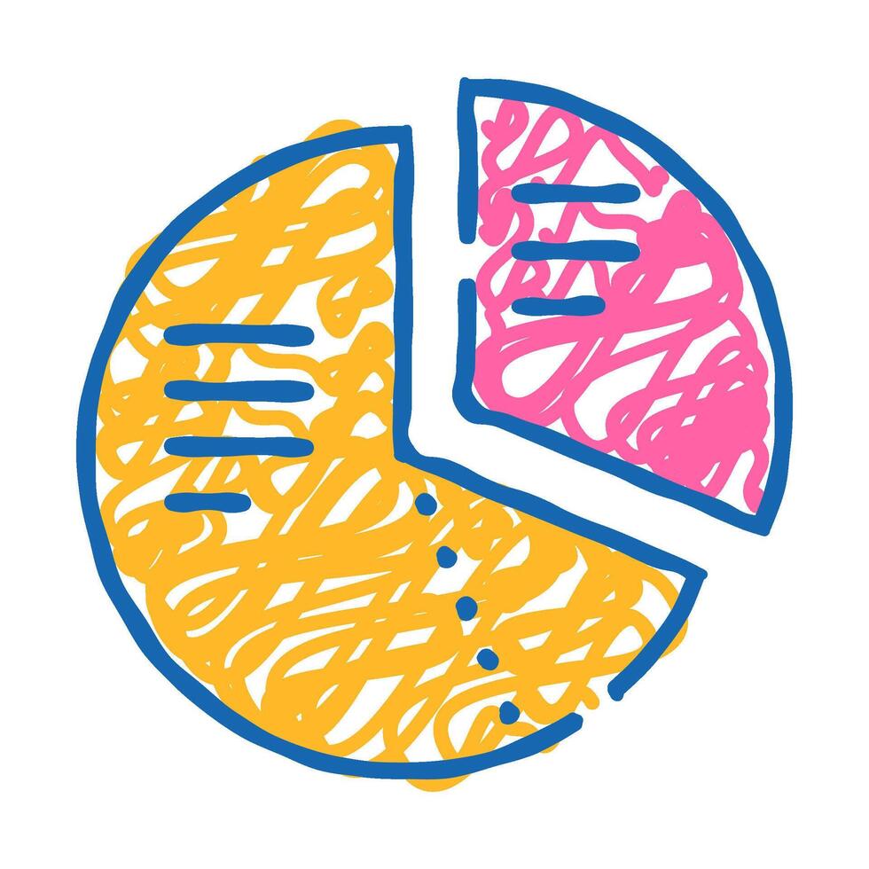 pie chart marketing analysis icon doodle illustration vector