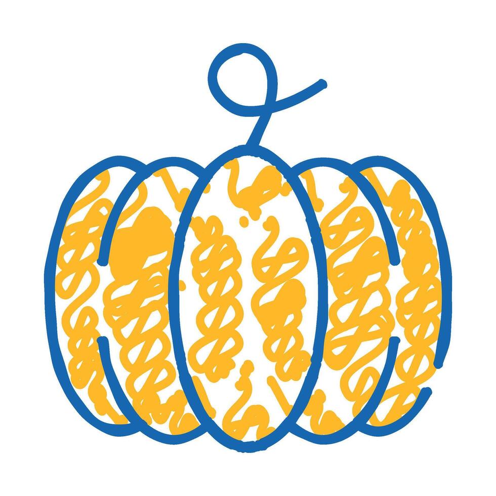 pumpkin vegetable icon doodle illustration vector